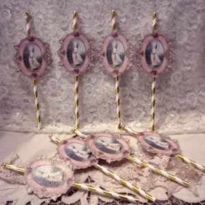 Marie Antoinette Cupcake Toppers Tea Party Decor